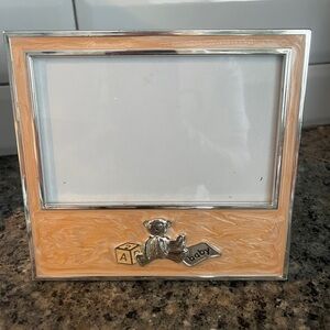 Silver and peach 4X6 Baby Photo Frame
